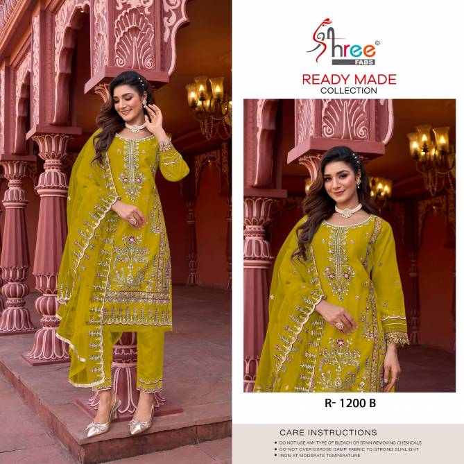 R 1200 By Shree Organza Embroidery Pakistani Readymade Suits Wholesale Market In Surat

